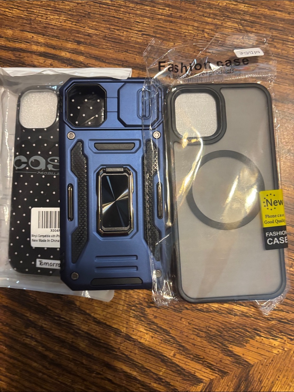Blue Rugged Magnetic Ring Phone iPhone 12 3 Case lot - Unbranded